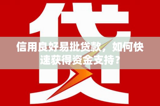 东安信用良好易批贷款，如何快速获得资金支持？