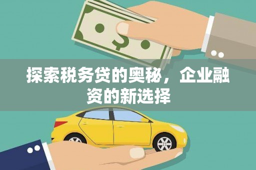 江东探索税务贷的奥秘，企业融资的新选择
