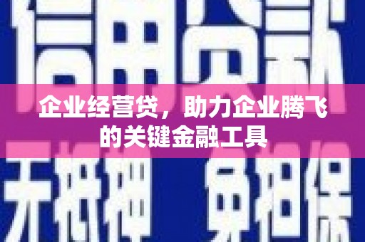 张北企业经营贷，助力企业腾飞的关键金融工具
