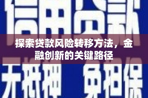 德宏探索贷款风险转移方法，金融创新的关键路径