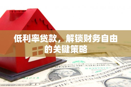 高安低利率贷款，解锁财务自由的关键策略