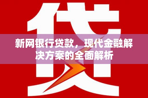 峨边新网银行贷款，现代金融解决方案的全面解析